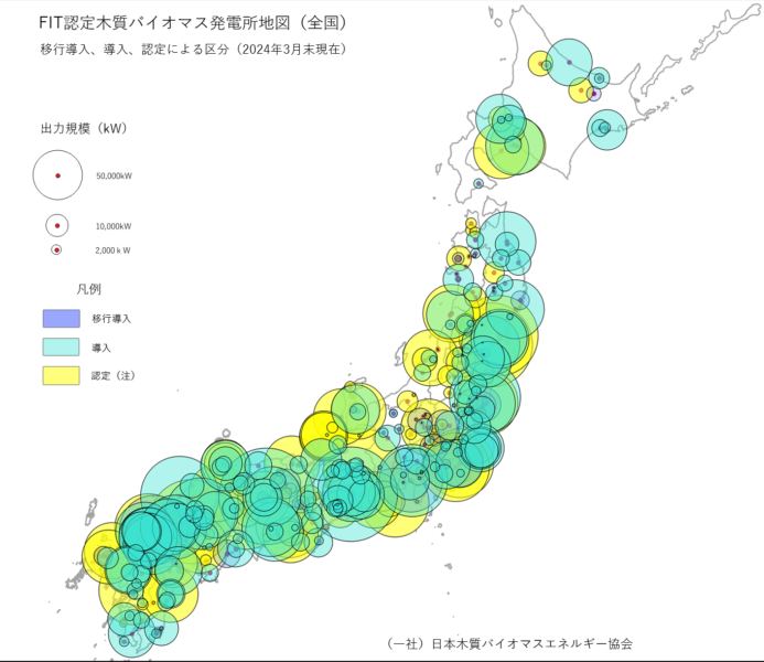 FIT制度における木質バイオマス発電所